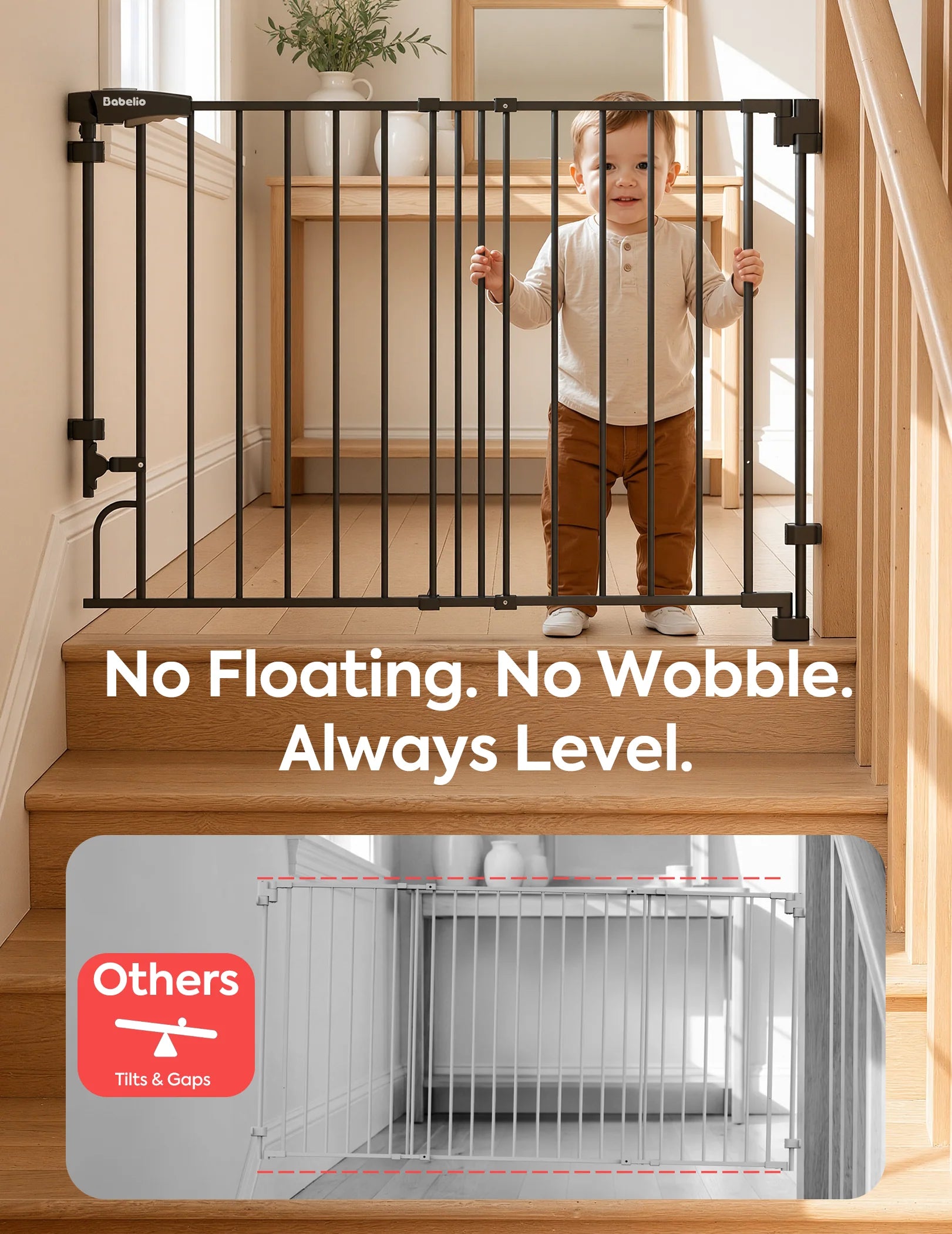 Boundless R30 Proflex | Removable No-trip Baby Gate For Stairs