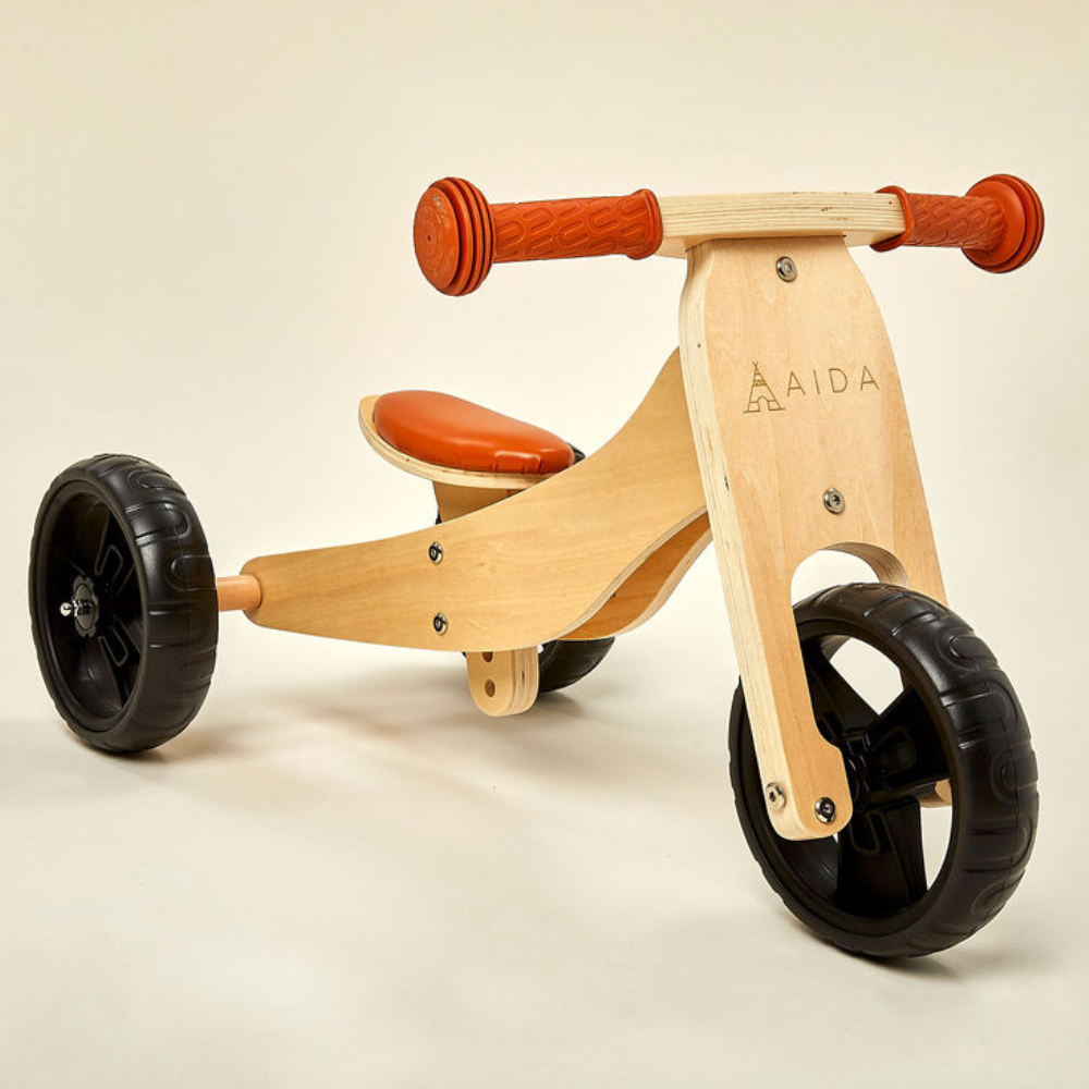 2-in-1 Mini Wooden Balance Bike (18 Months-3 Years)