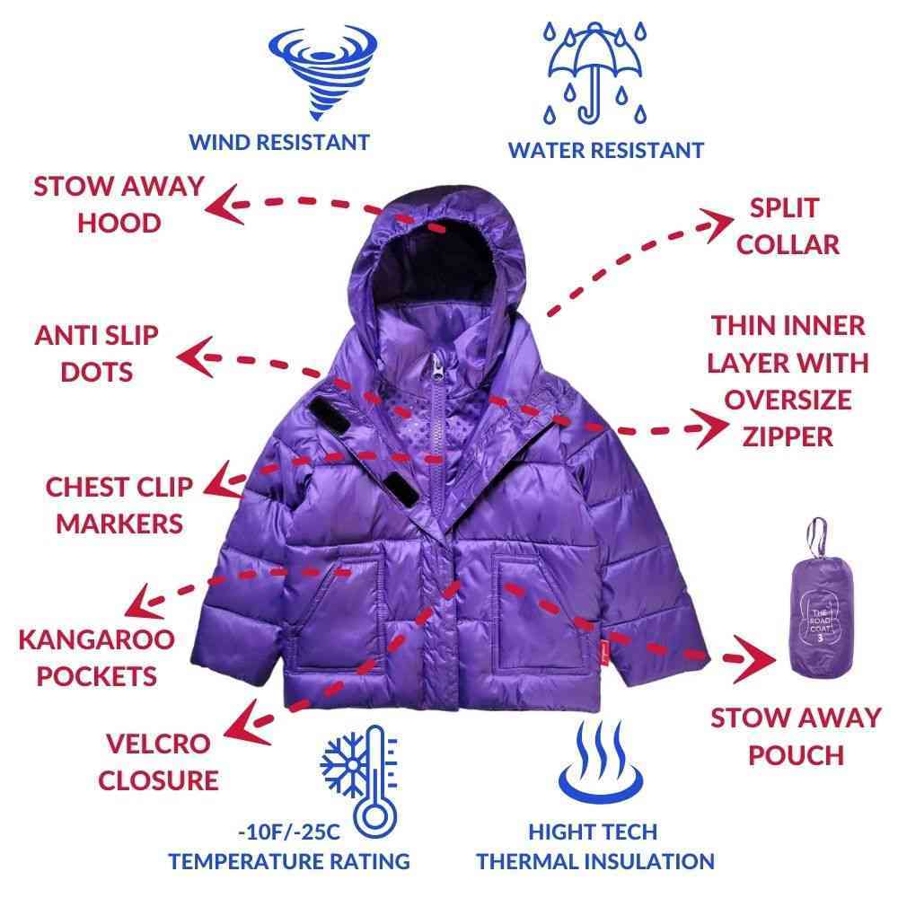 Car Seat Coat | The Road Coat Vegan - Purple