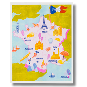 Map Of France Risograph Print
