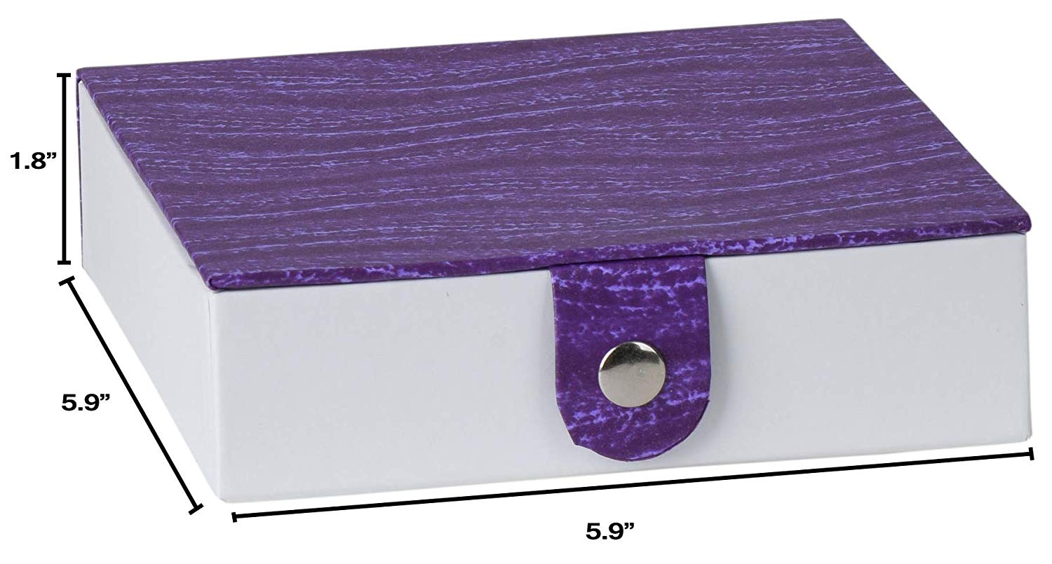 Purple Gift Box With Snap Closure 6 Pack 5.9"x5.9"x1.8"