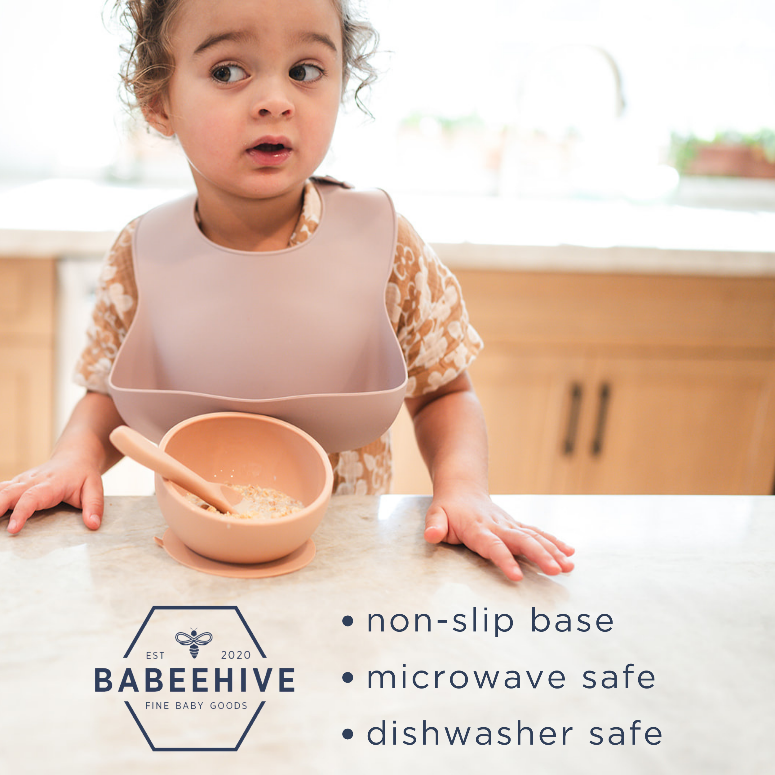 Blush Suction Bowl And Spoon Set