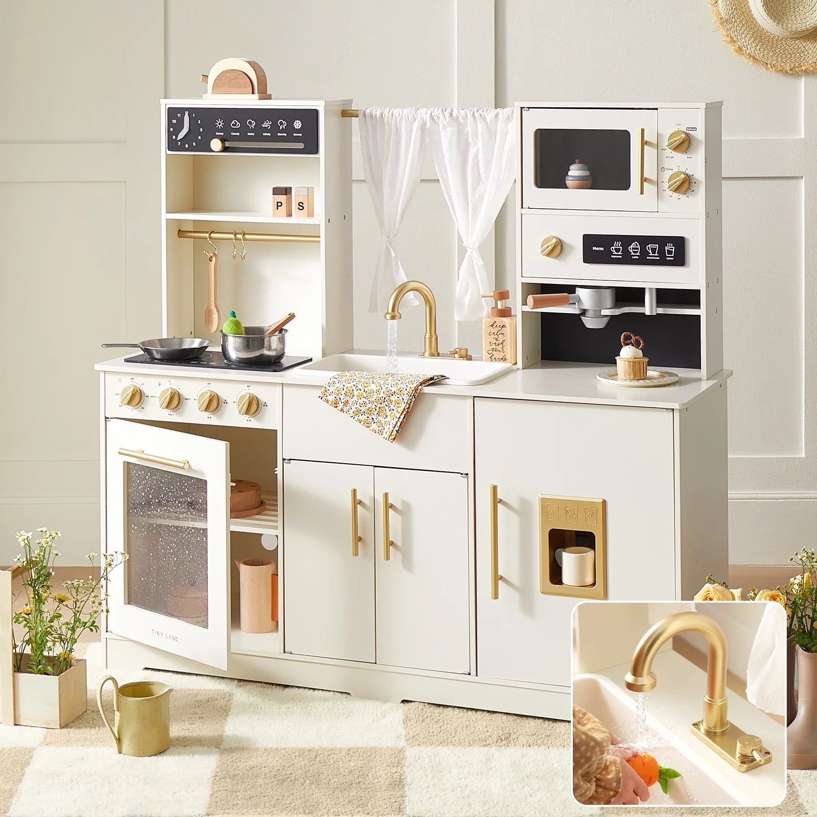 ® Play Kitchen With Running Water - Iconic Aqua Kitchen In Cream