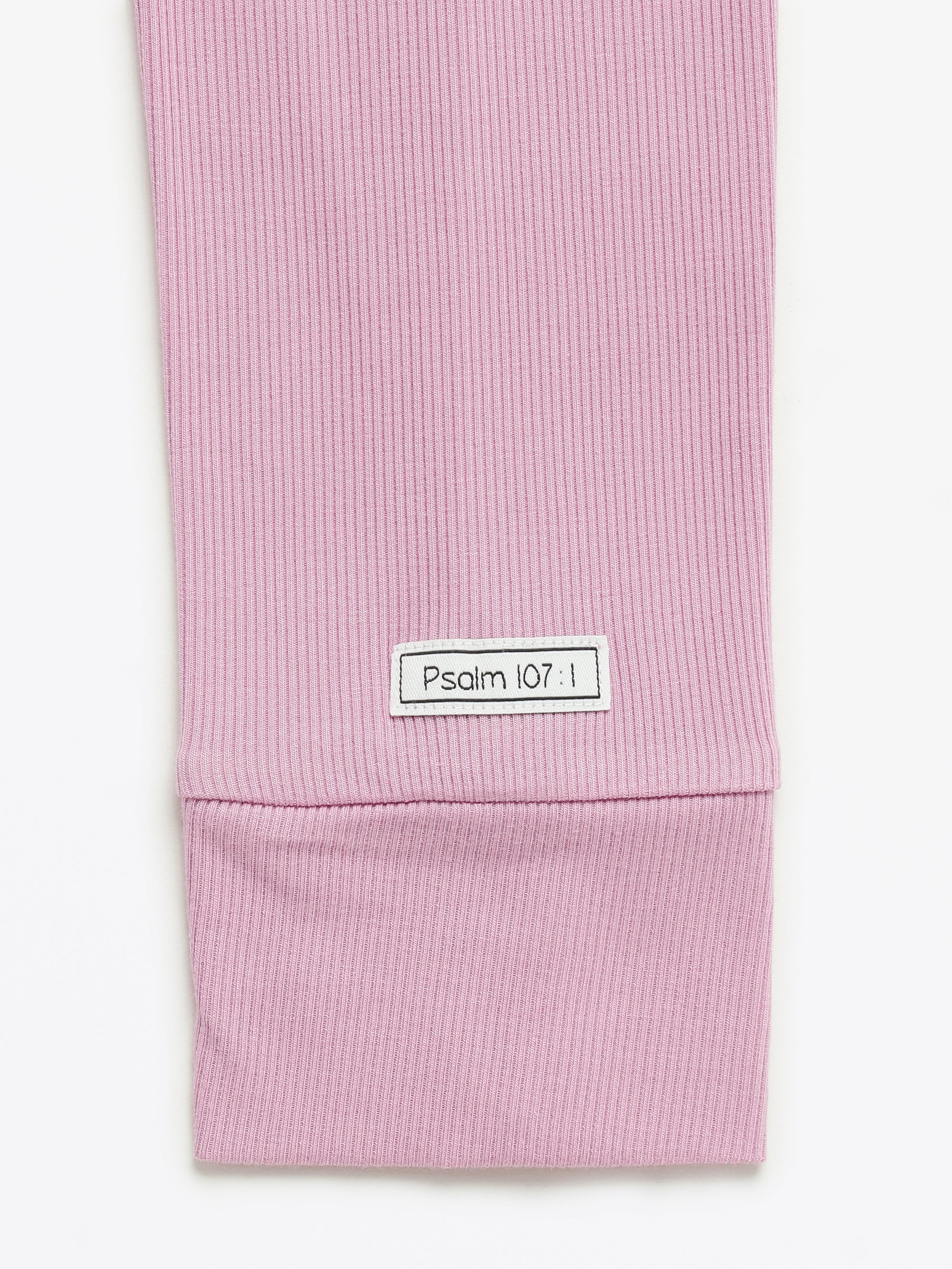 Solid Mauve Womens Pj Jogger Set Ribbed Cotton-bamboo Blend