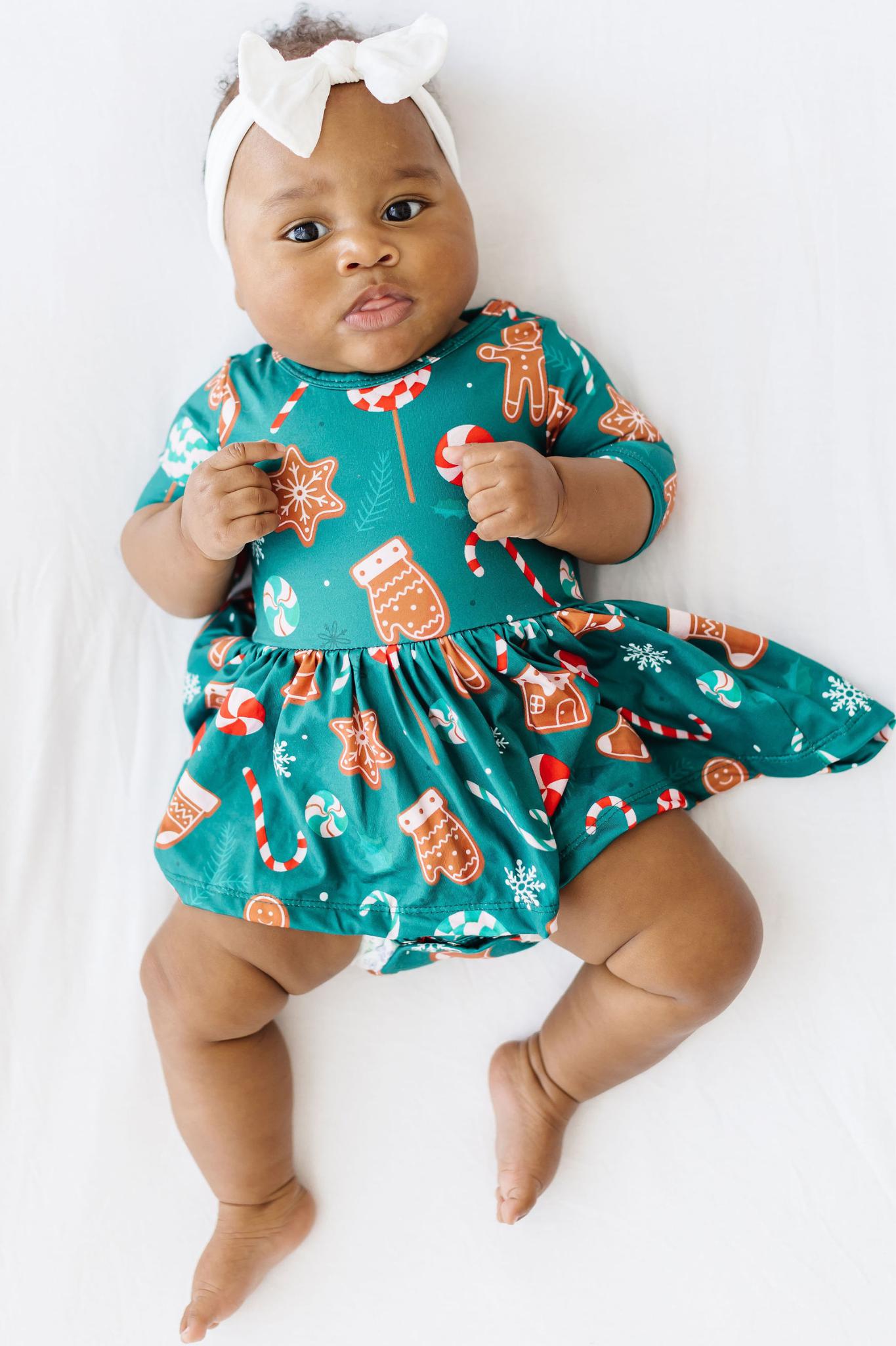 Gingerbread House 3/4 Sleeve Twirl Bodysuit