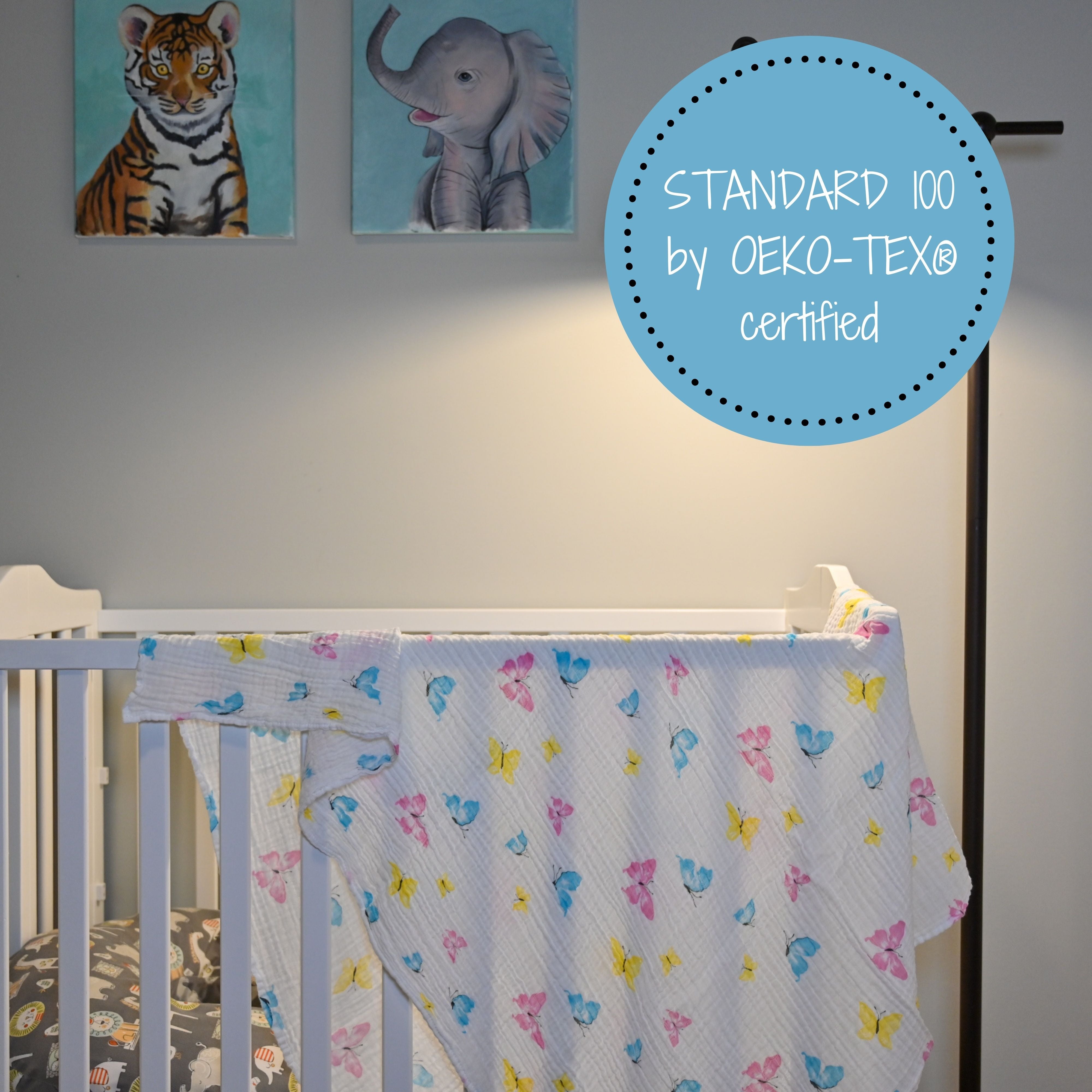Colorful Butterfly Swaddle Blanket