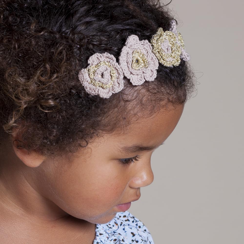 Girls Flower Crown Headband (age 3-8 Years) - Unique Design, Artisan Knit Hairband For Toddlers And Young Girls