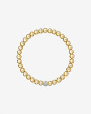 5mm Gold Bead Bracelet With Diamond Bead