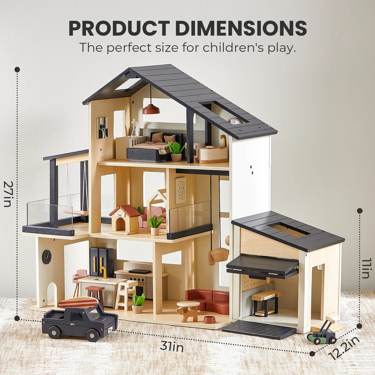 ® Sweetwood Edge Dollhouse & Wooden Dollhouse Garage