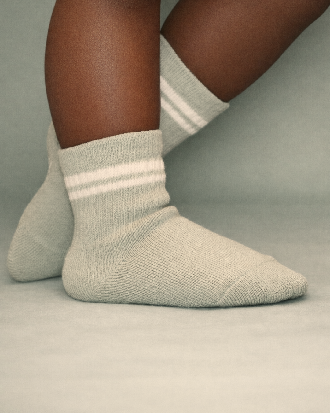 Baby Gripper Crew Socks 4-pack (6-12 Months) - Vetiver