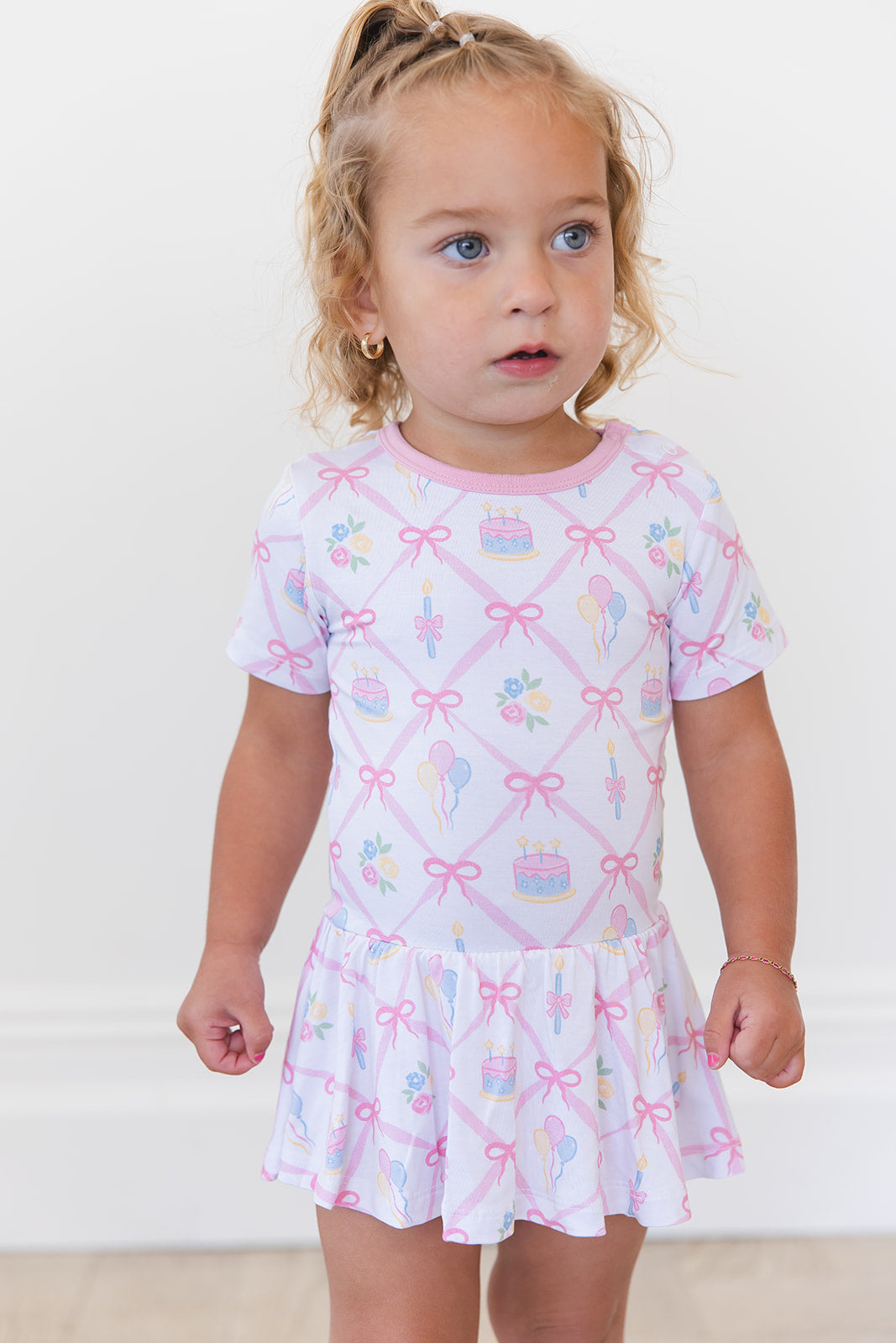(pink) Birthday - Bodysuit Dress