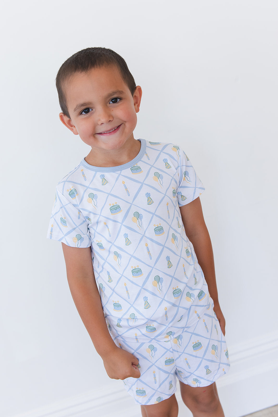 (blue) Birthday - Pocket Short Set