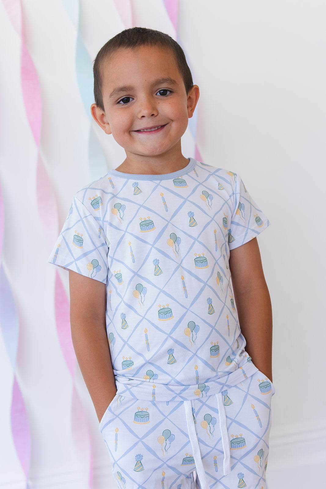 (blue) Birthday - Pocket Short Set