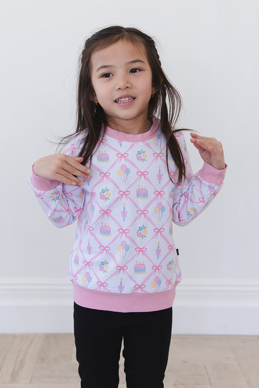 (pink) Birthday - Define Terry Sweatshirt