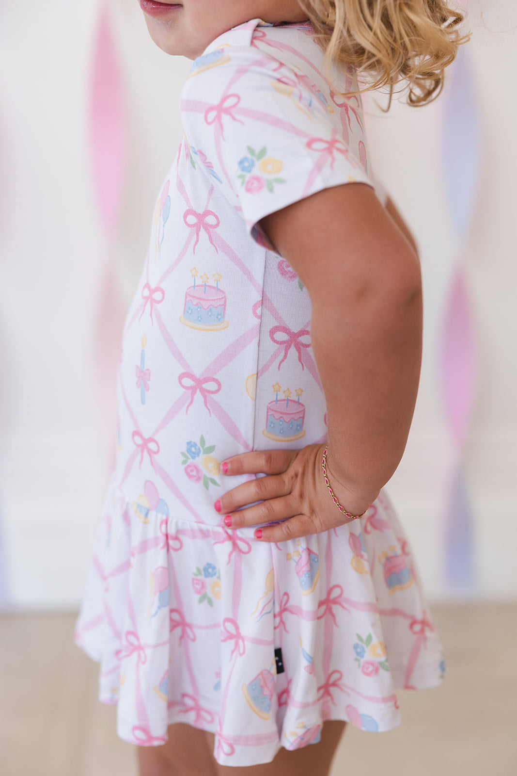(pink) Birthday - Bodysuit Dress
