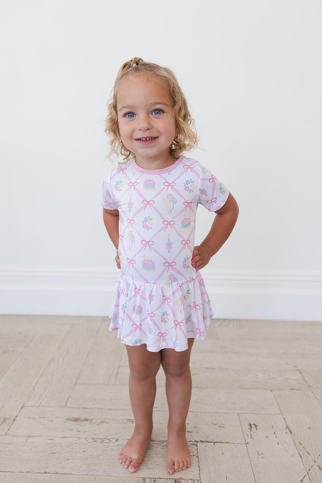 (pink) Birthday - Bodysuit Dress