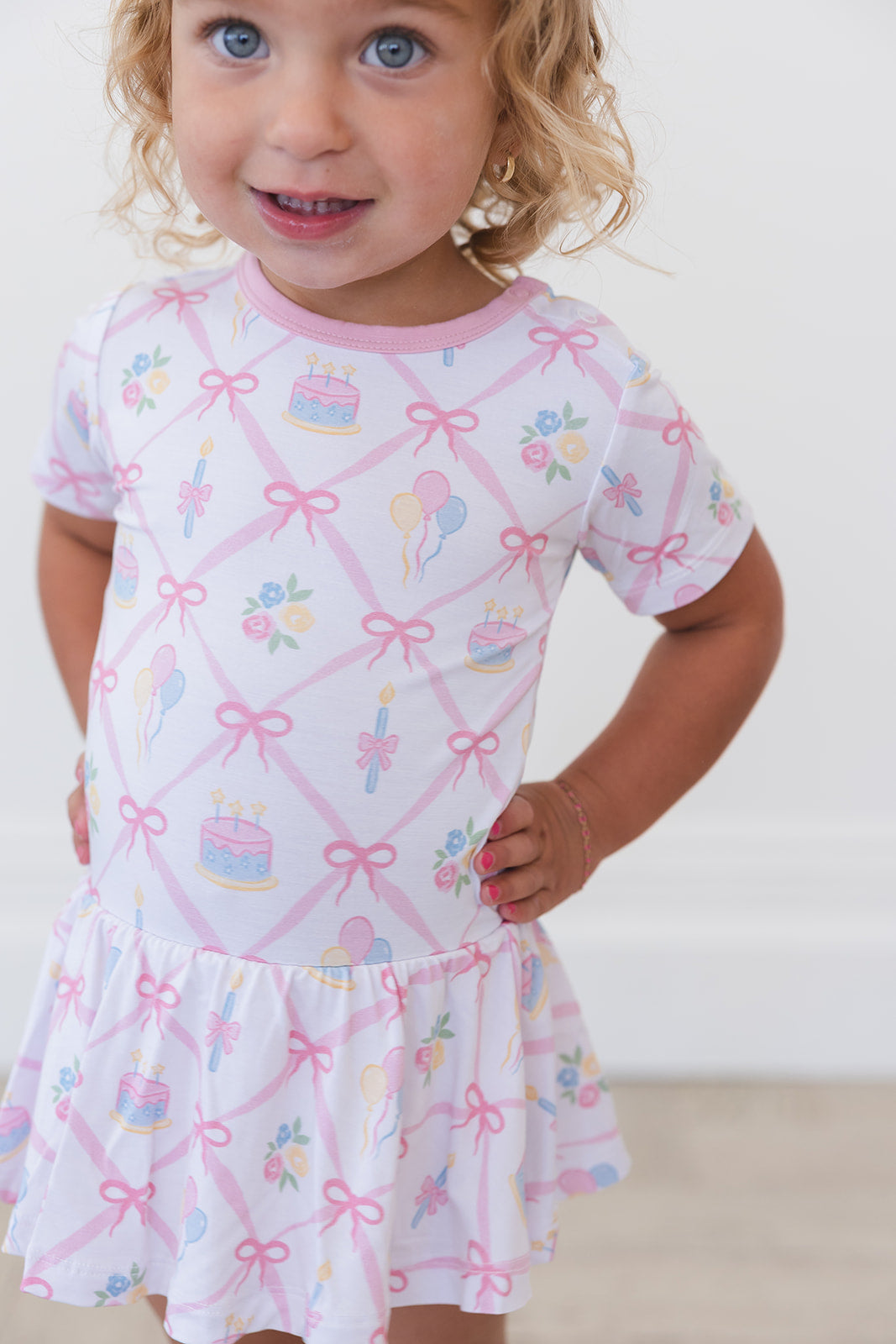 (pink) Birthday - Bodysuit Dress
