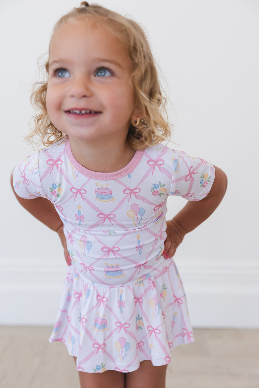 (pink) Birthday - Bodysuit Dress