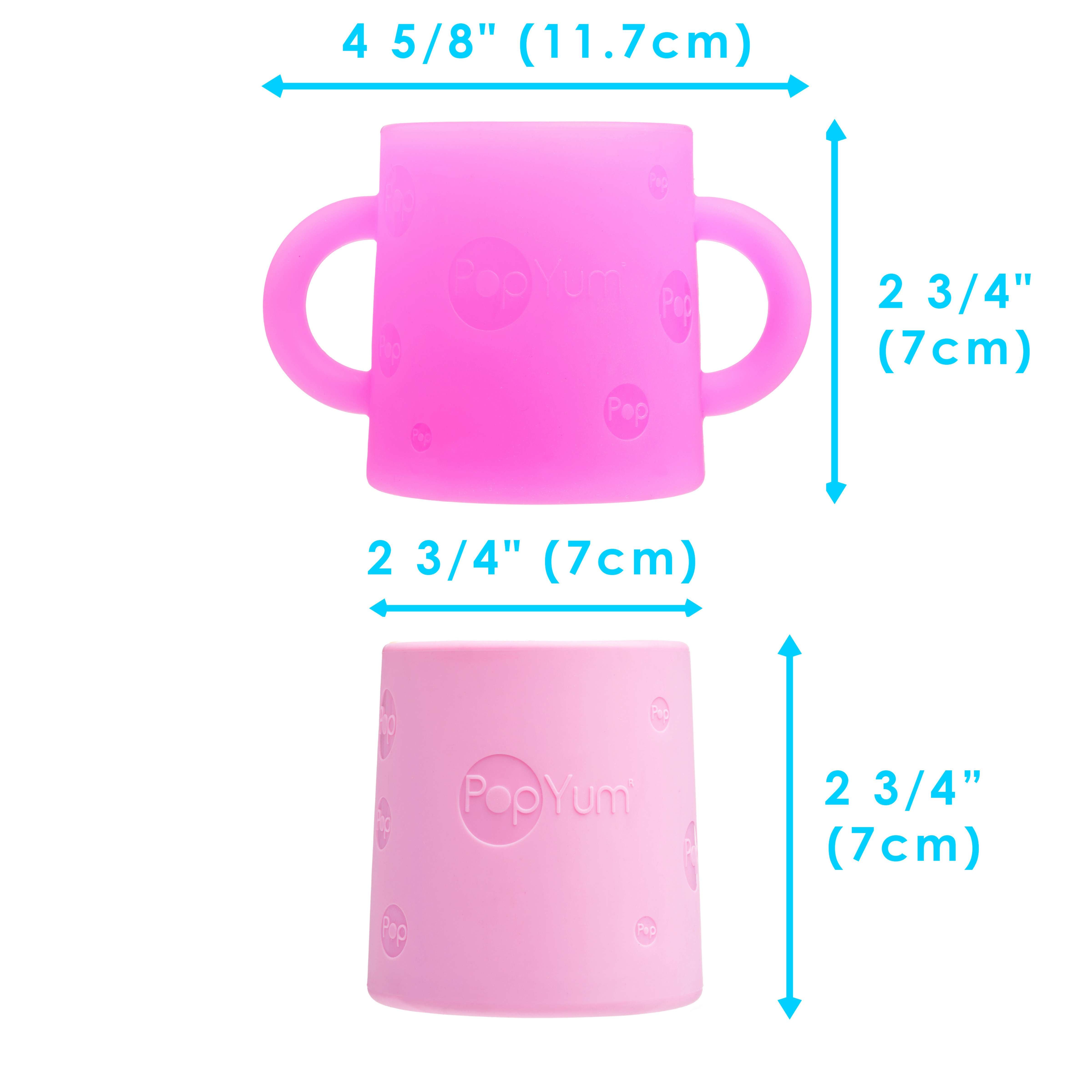 Popyum Silicone Training Cup 2-pack For Baby And Toddler, Handles, Bpa Free, Self Feeding Training, Tumbler (electric Purple And Orchid Pink)
