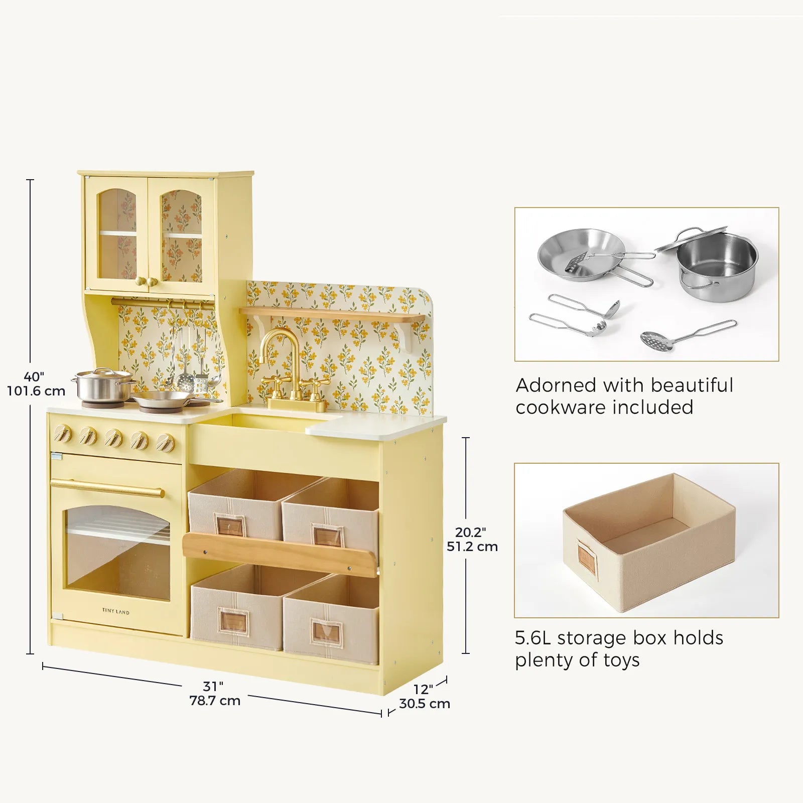 ® Wooden Play Kitchen With Storage For Creative Toddlers