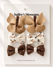 6-piece Hair Clip Set - Brown Sugar
