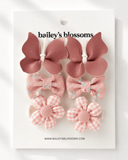 6-piece Hair Clip Set -  Petal Pink