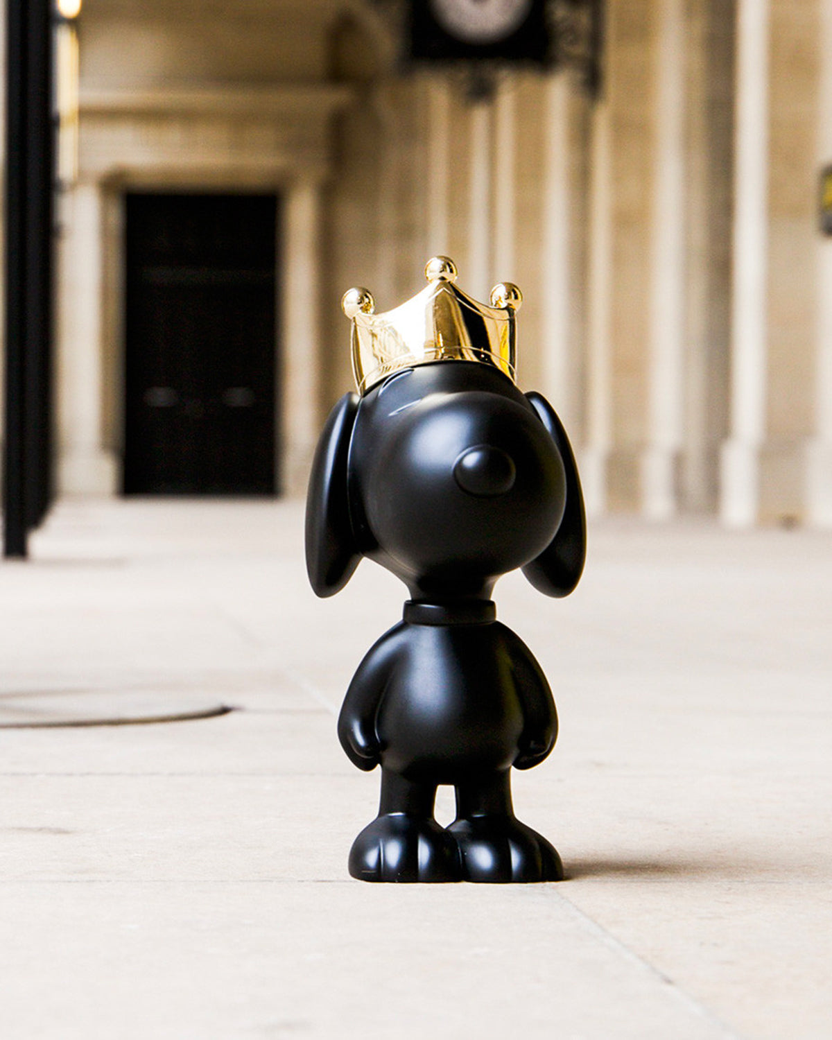 Snoopy Crown Black With Gold Crown 12in