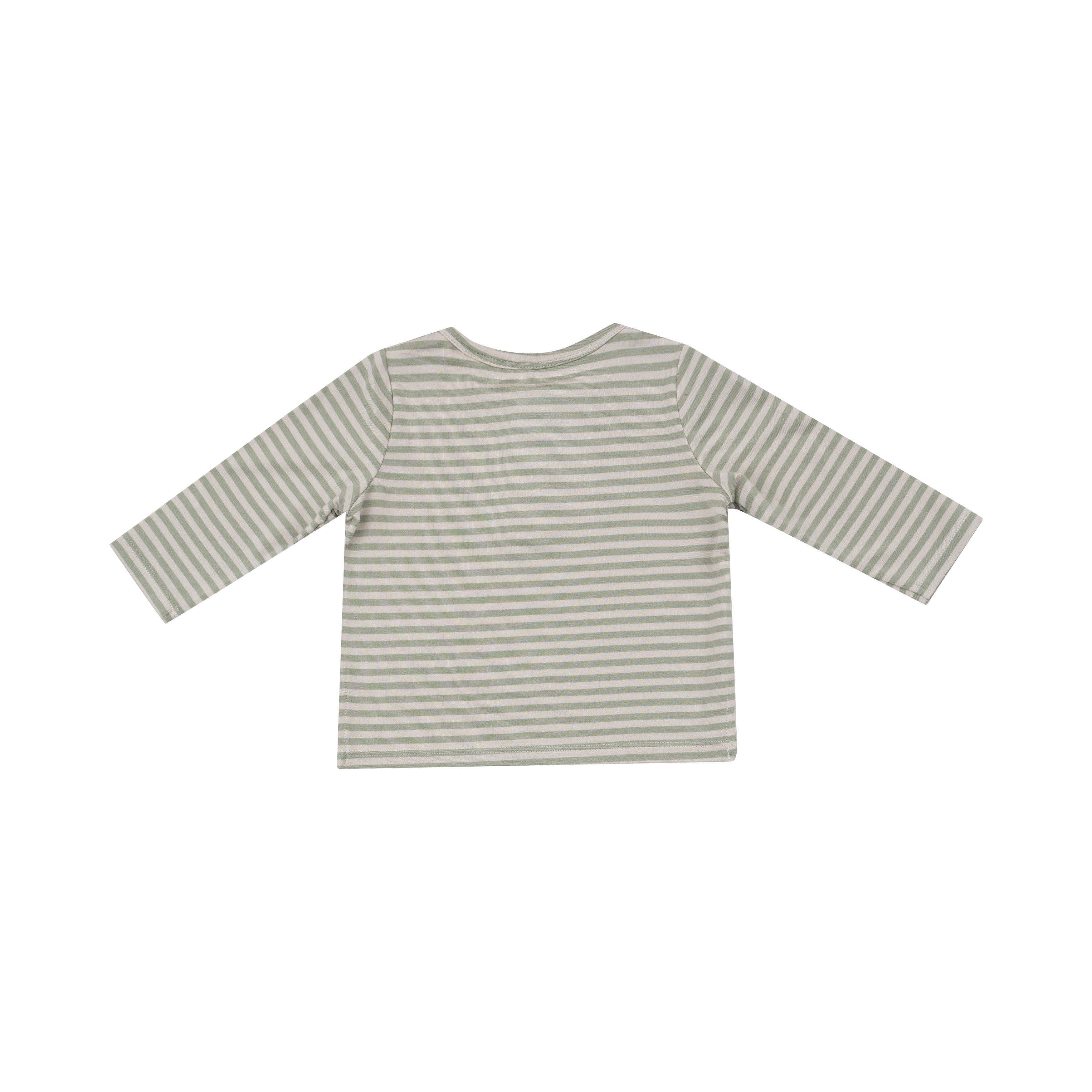 L/s Henley - Desert Sage Stripe