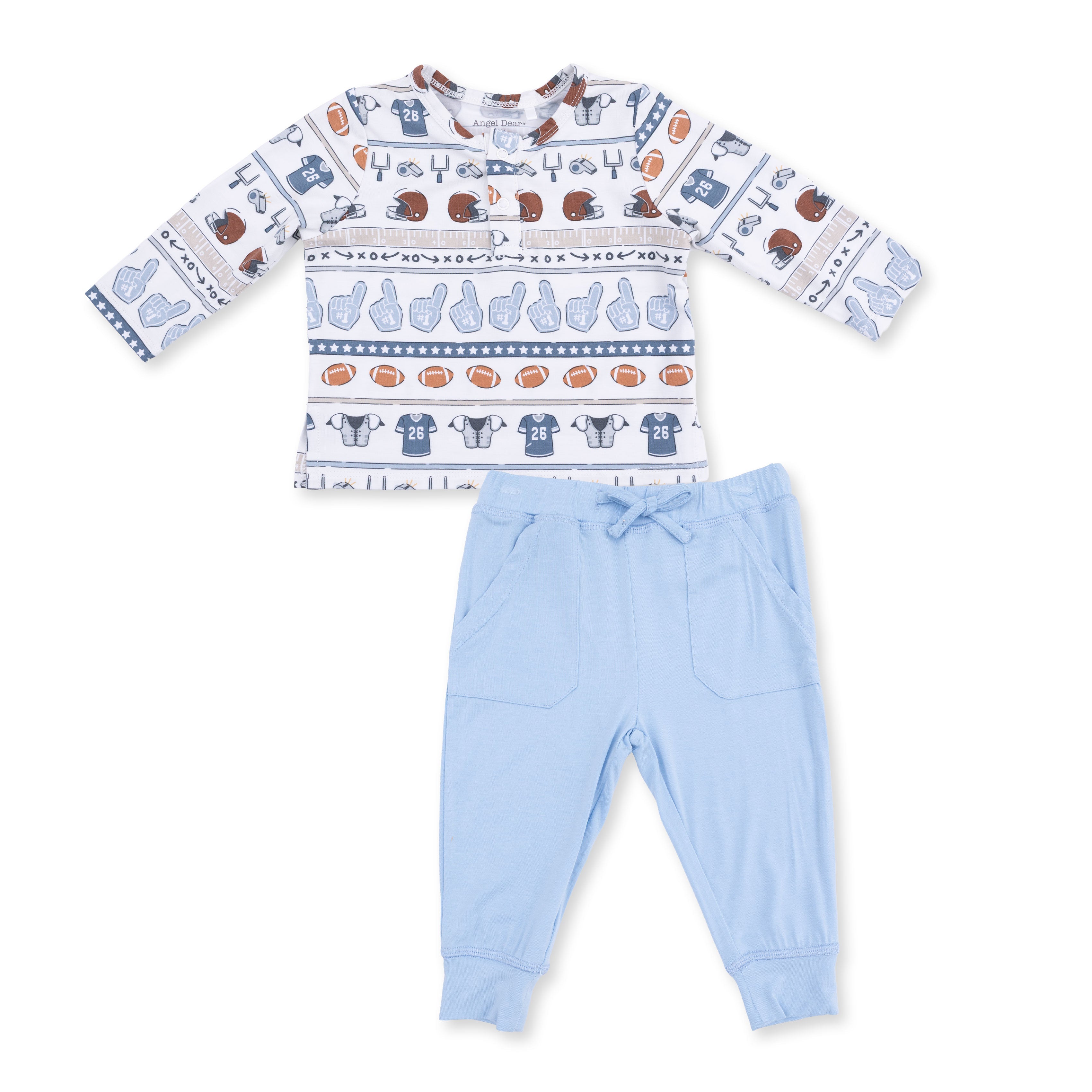 Football Stripe - Long Sleeve Henley And Jogger