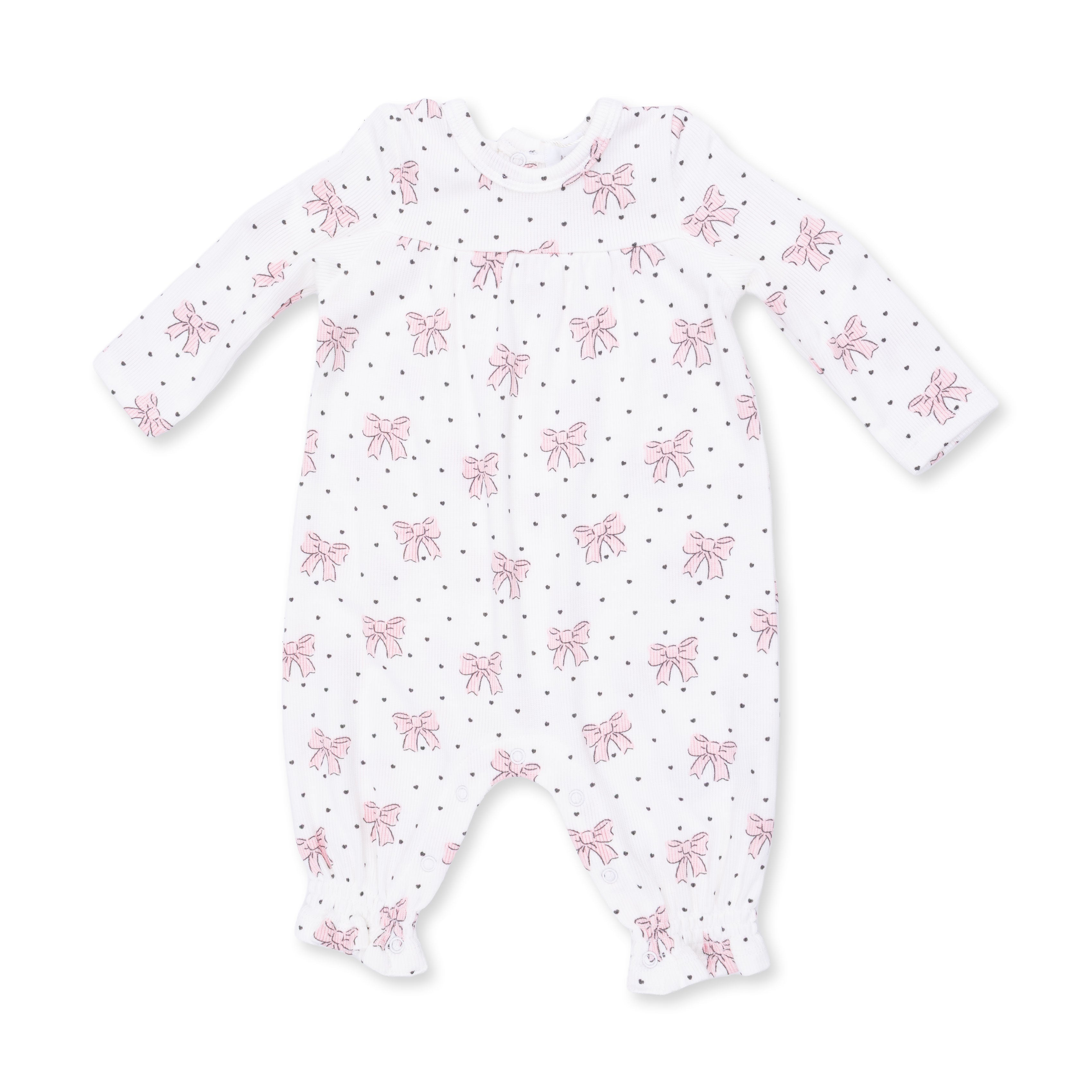 Bows And Hearts - Cuffed Sleeve Romper