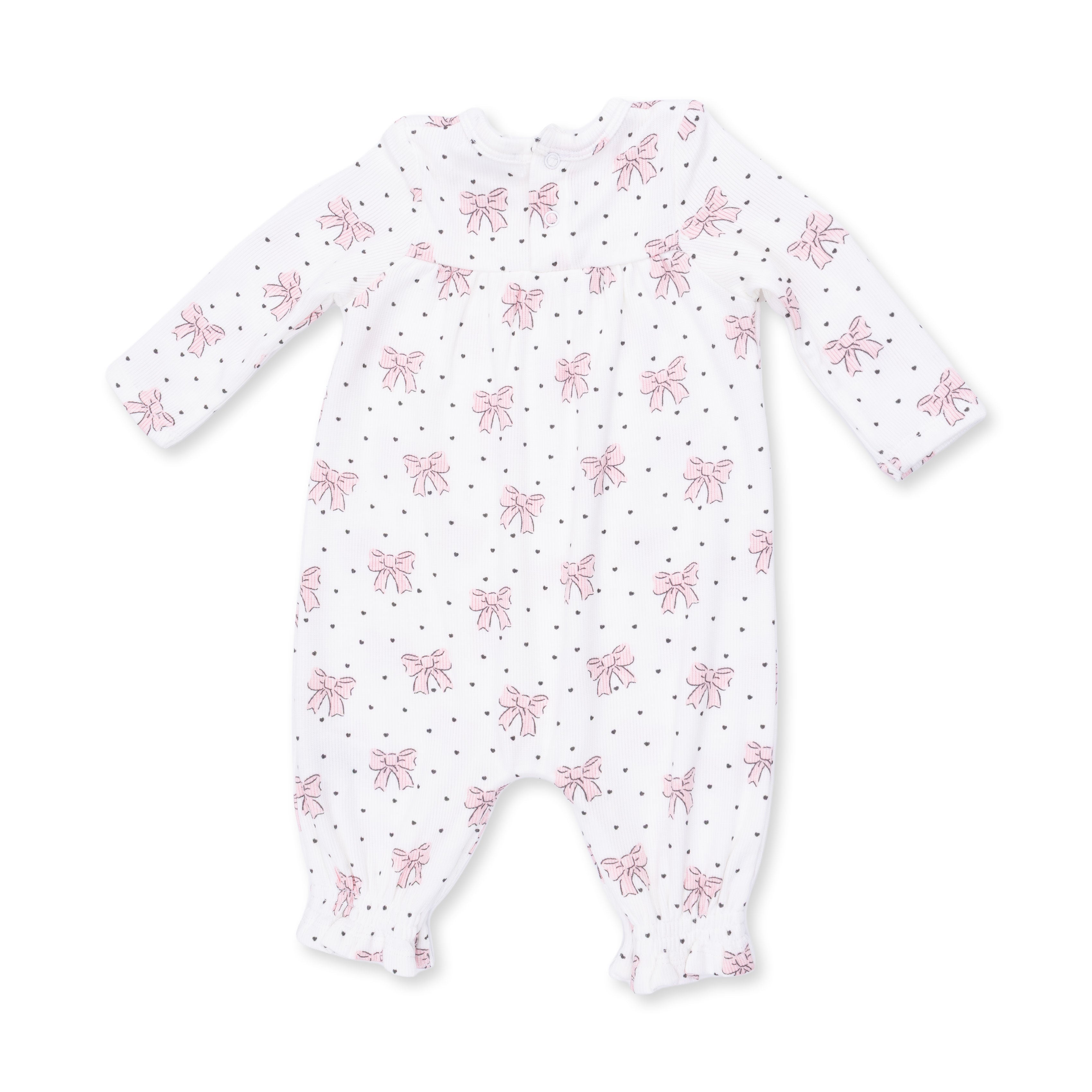 Bows And Hearts - Cuffed Sleeve Romper