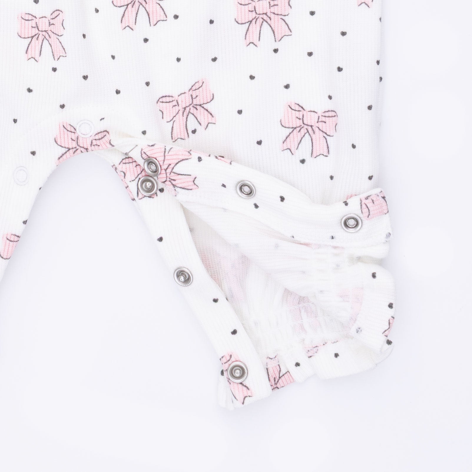 Bows And Hearts - Cuffed Sleeve Romper