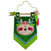 Apli Krapli - Apli Krapli Felt Wall Flag Sewing Kit Sloth Precut Felt Thread & Safe Needle Ages 6+