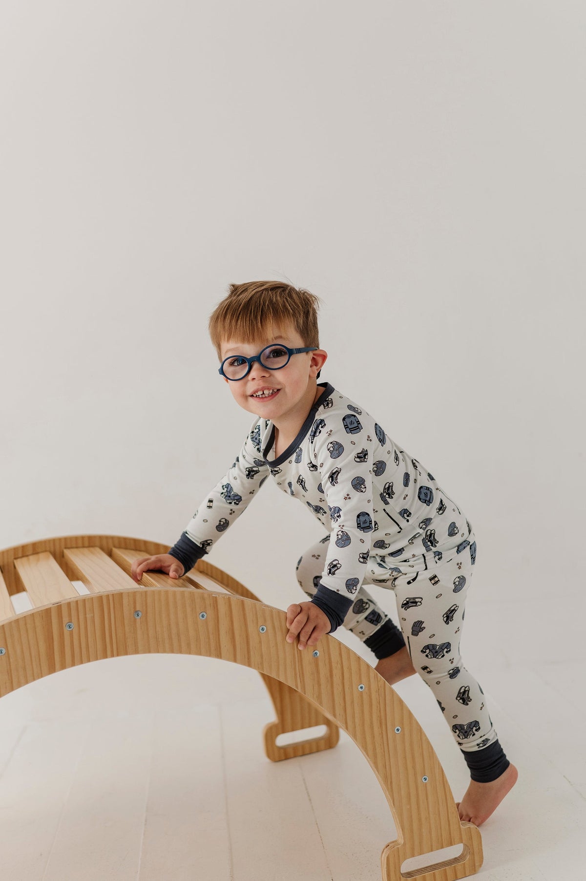 Boys Long Sleeve Lounge Set In Hockey