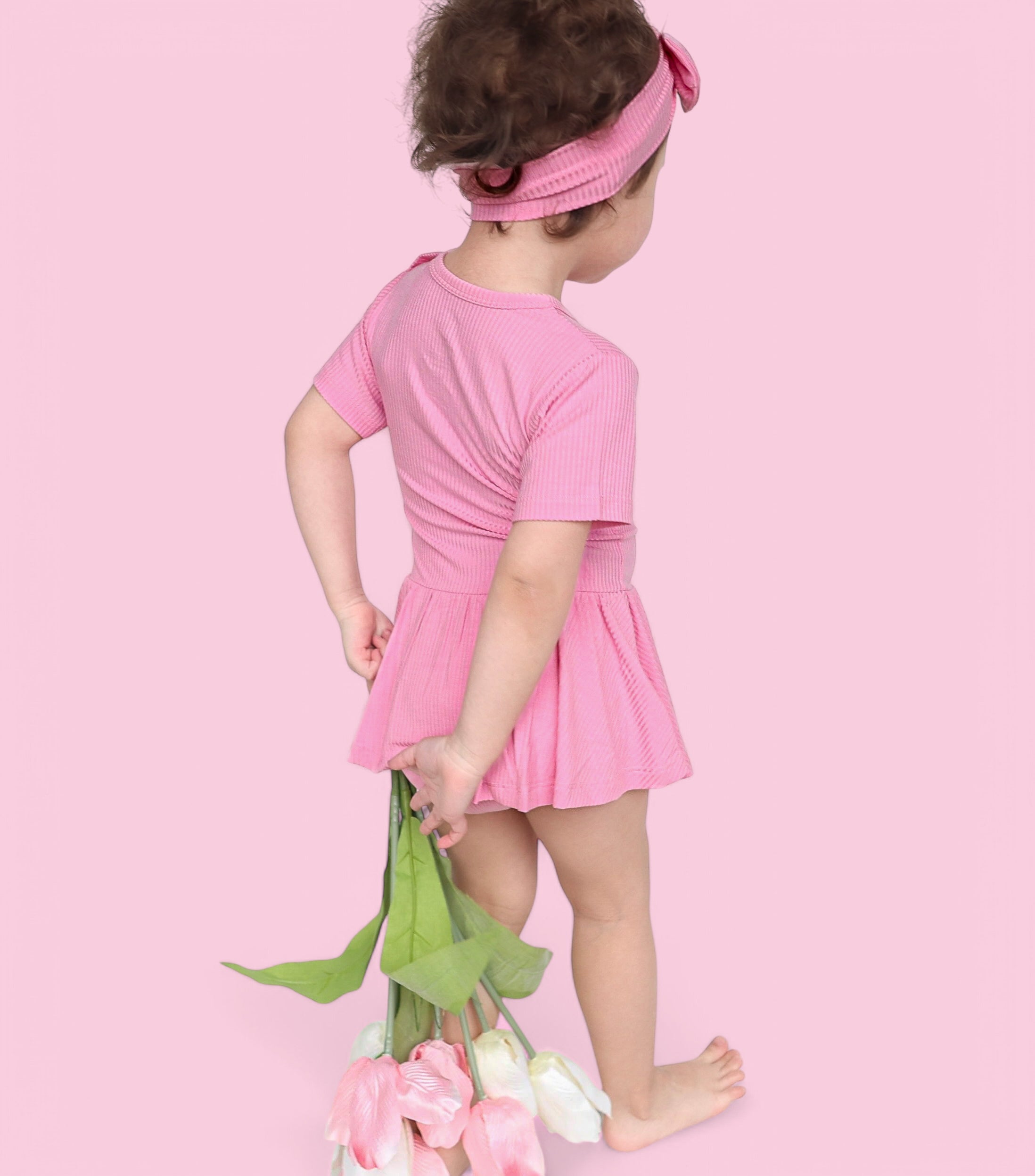 Bella Pink Rib Dream Bodysuit Dress