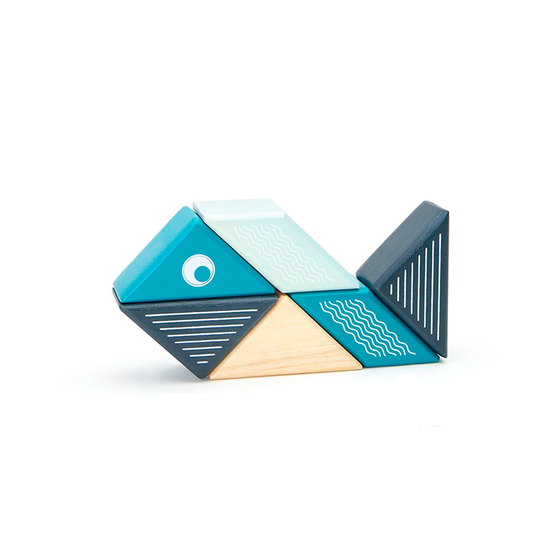 Travel Pals - Whale <br>magnetic Wooden Blocks <br>6 Pieces