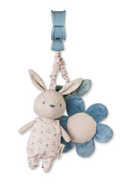 “Cotton Bunnies” Pull Down Rattle - Dusty Blue