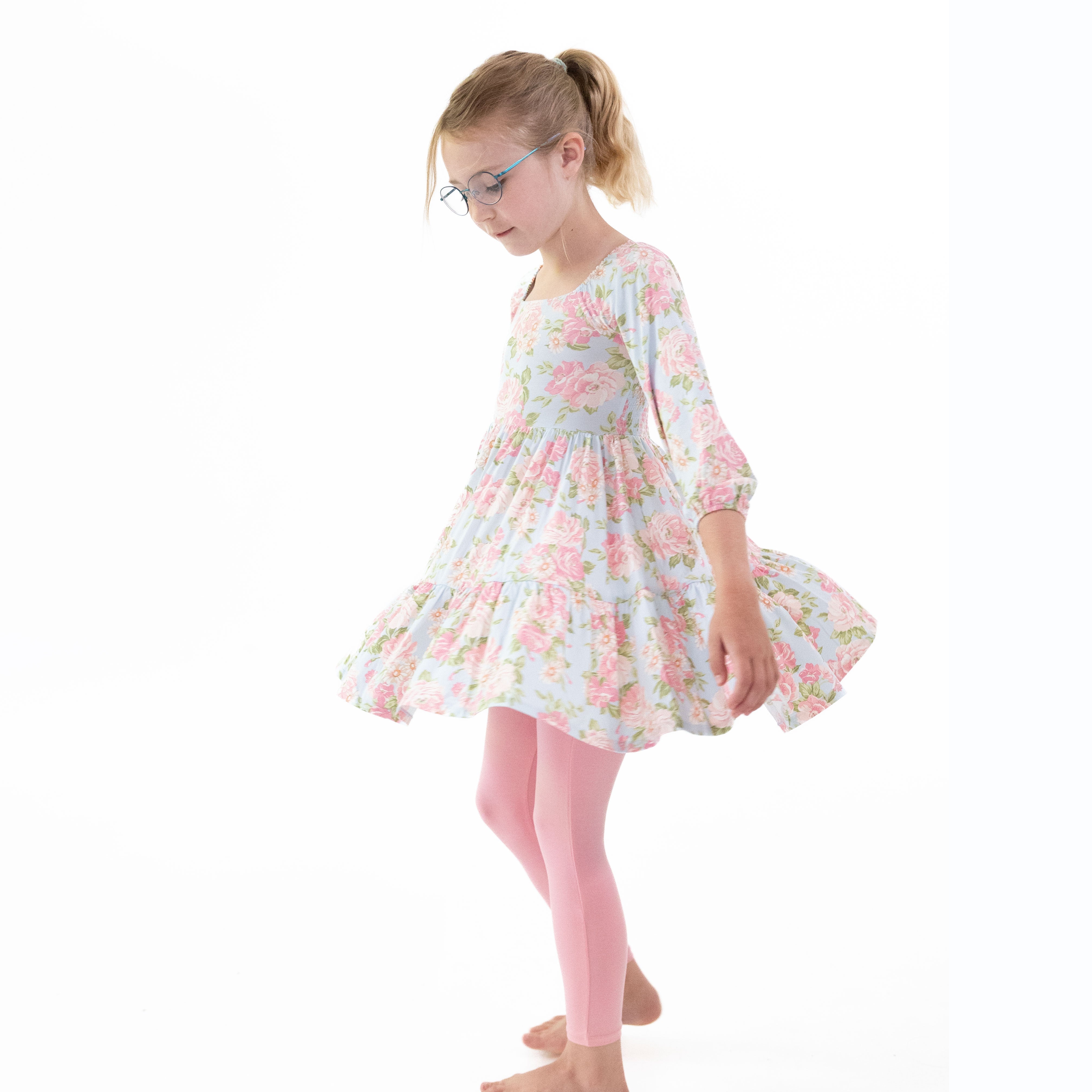 Angeline Floral - Cap Sleeve Dress And Legging