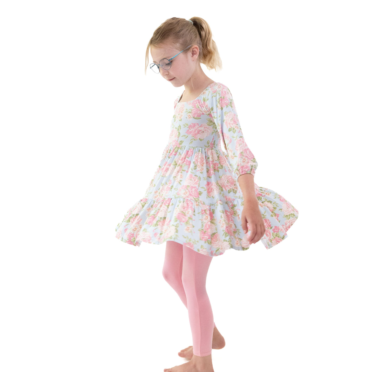 Angeline Floral - Cap Sleeve Dress And Legging