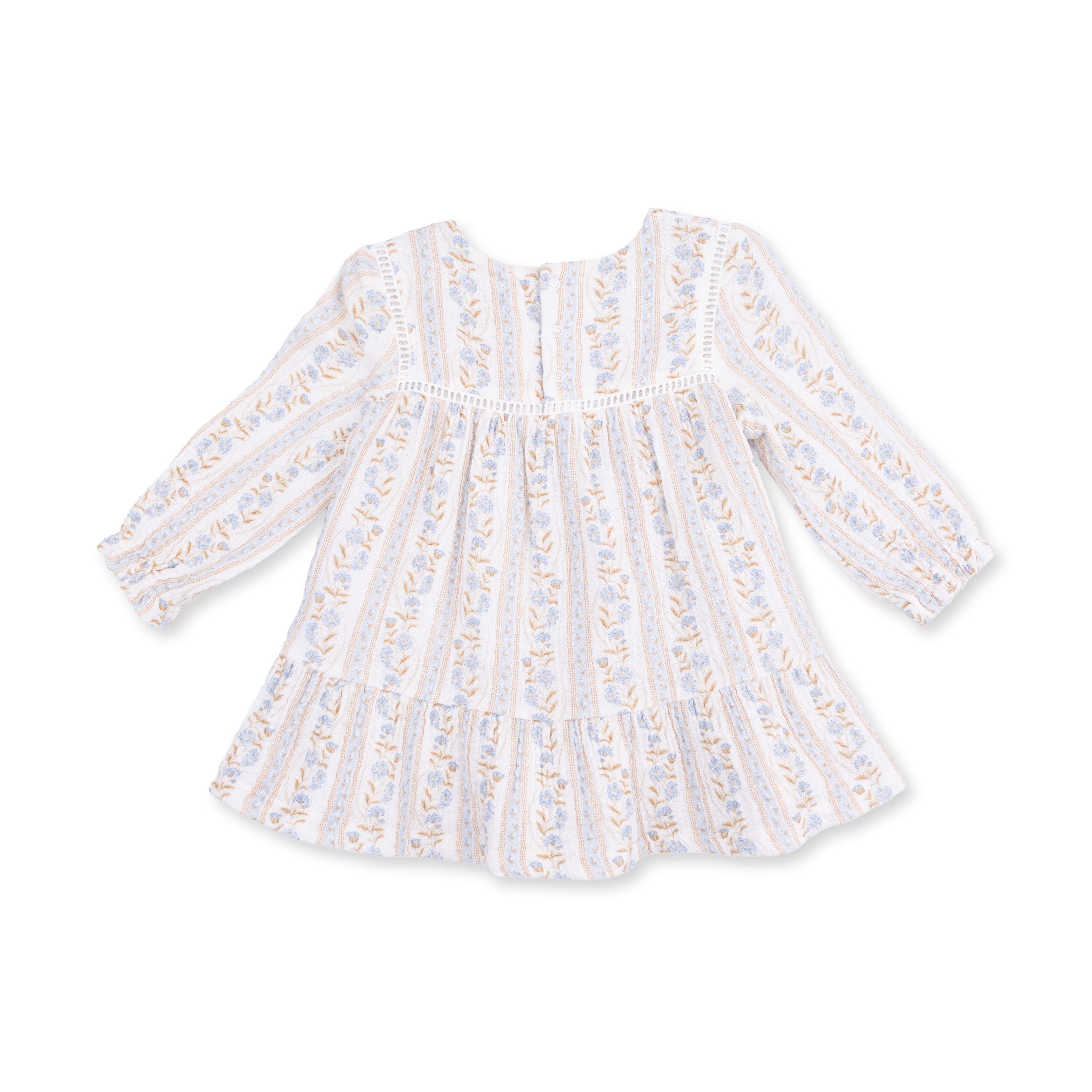 Catarina Floral - Puffed Long Sleeve Tiered Dress And Leggings
