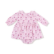 Long Sleeve Peter Pan Ruffle Collar Bubble With Skirt