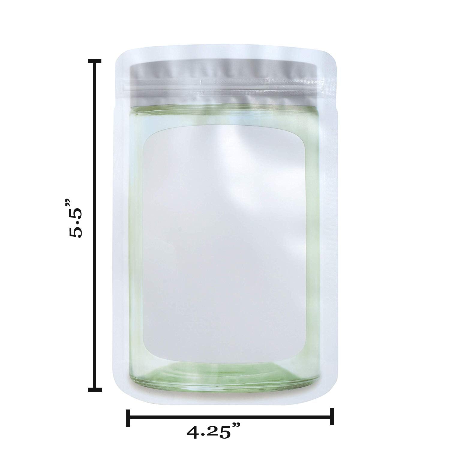 Jar Shape Airtight Bag Silver 4.25"x5.5" 20 Pack