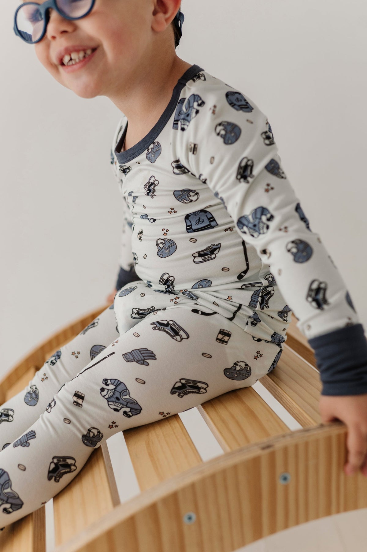 Boys Long Sleeve Lounge Set In Hockey