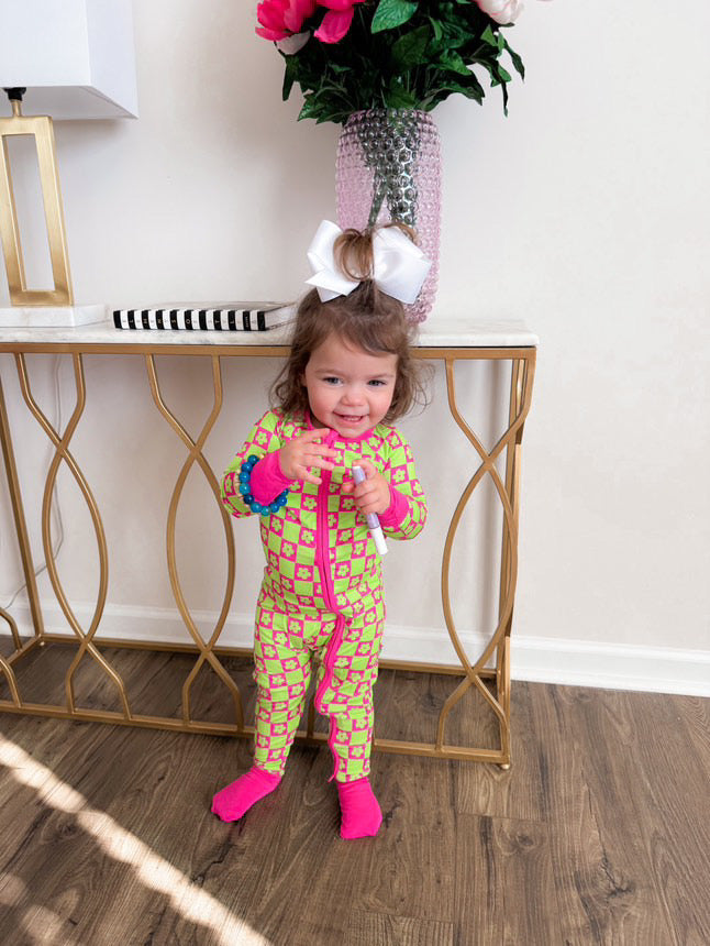 Wild Daisy Checkers Dream Romper