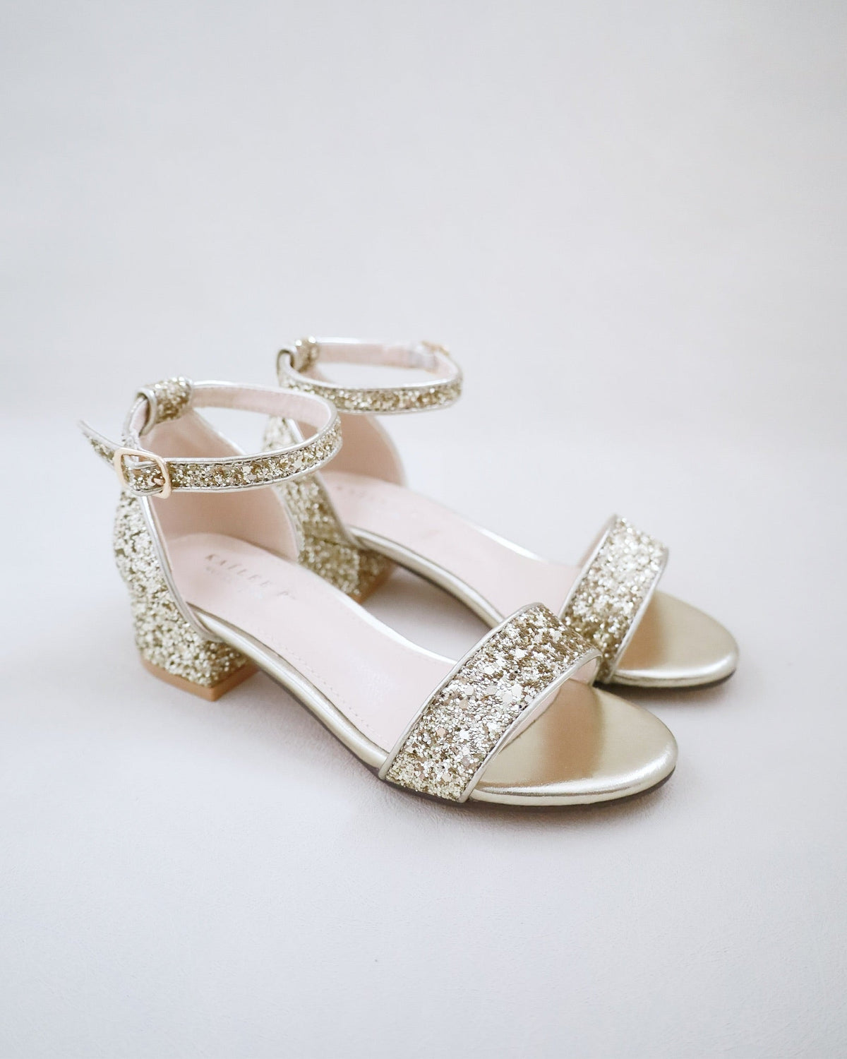 Rock Glitter Low Block Heel Girls Sandals