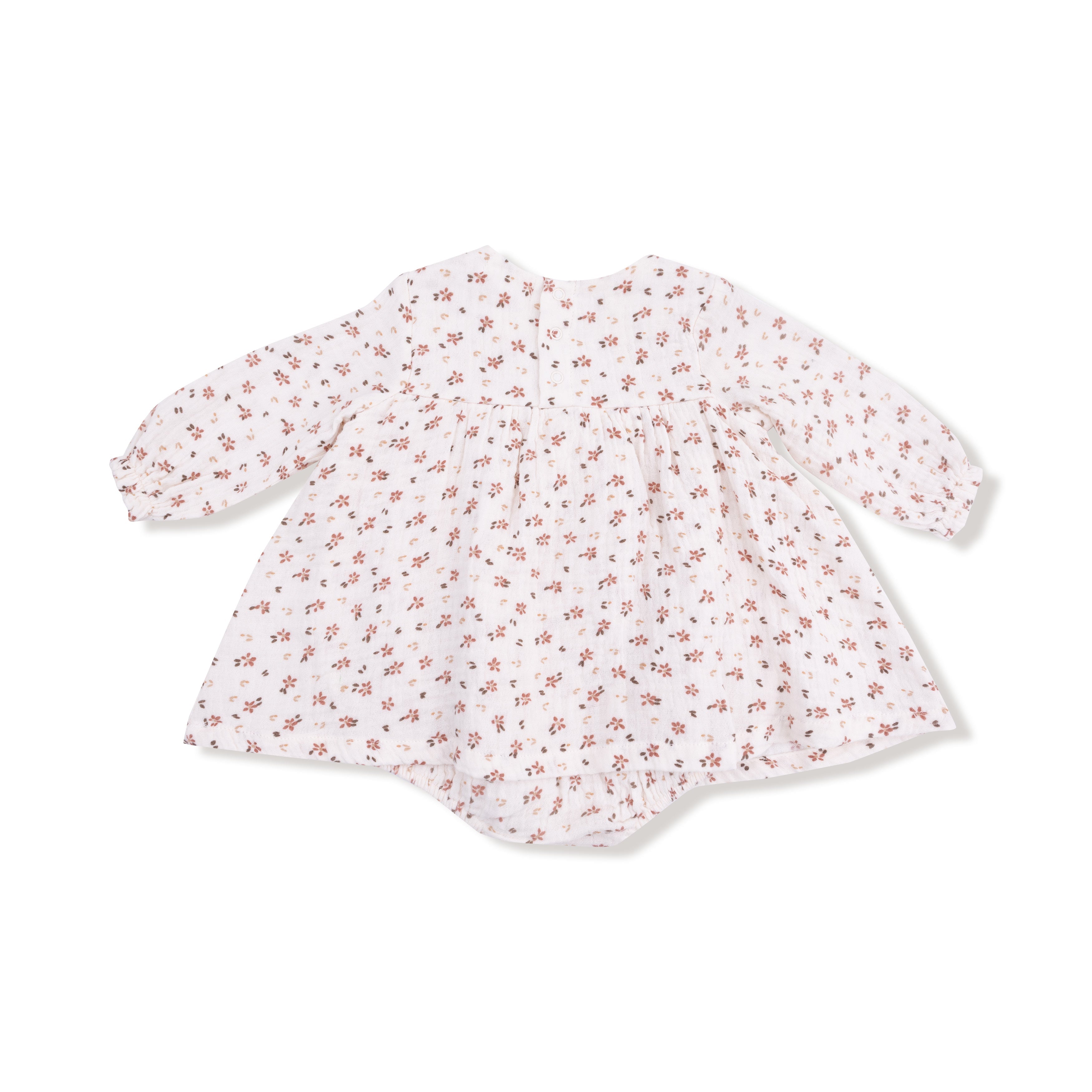 Long Sleeve Smocked Ruffle Bubble With Skirt