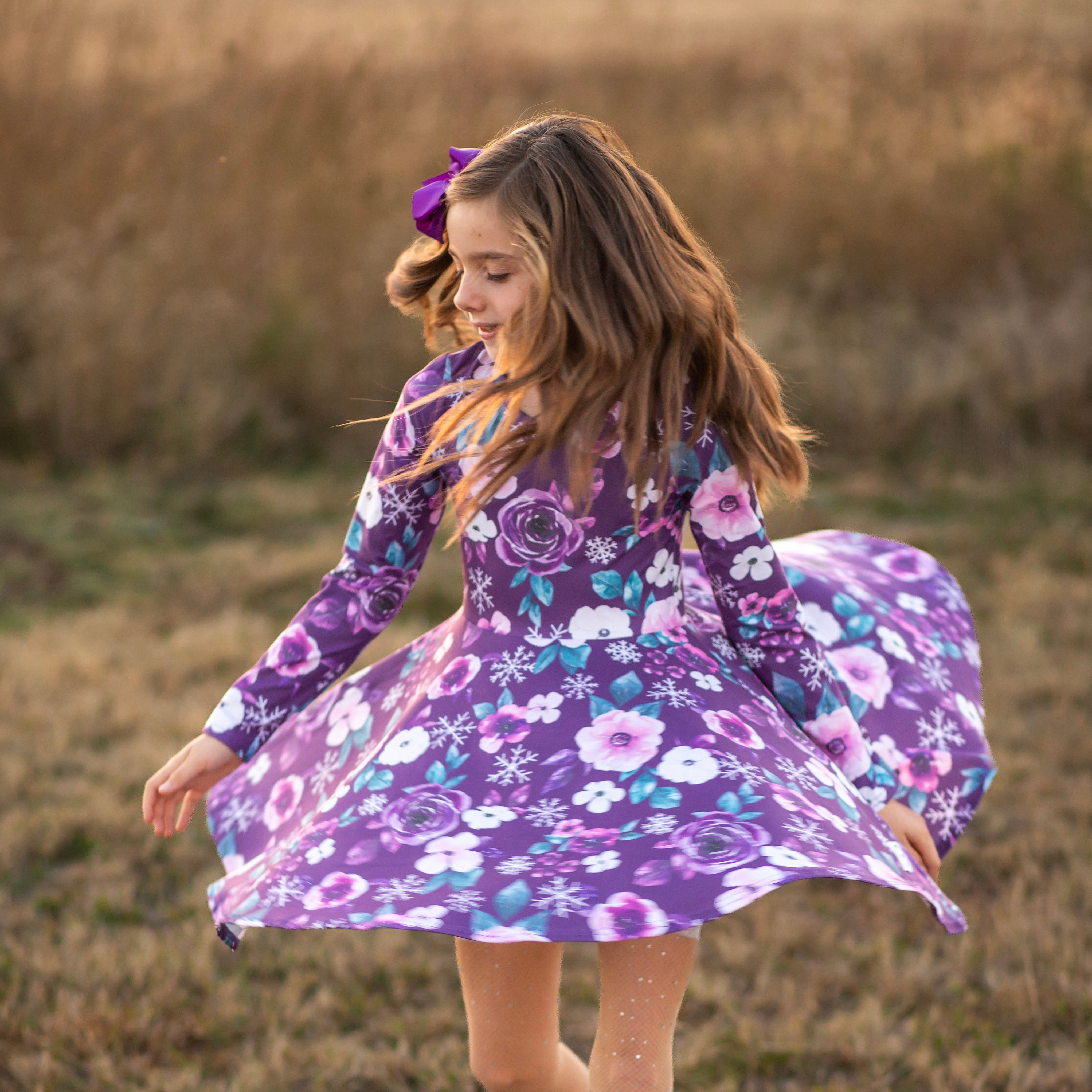 Purple Floral Snowflake