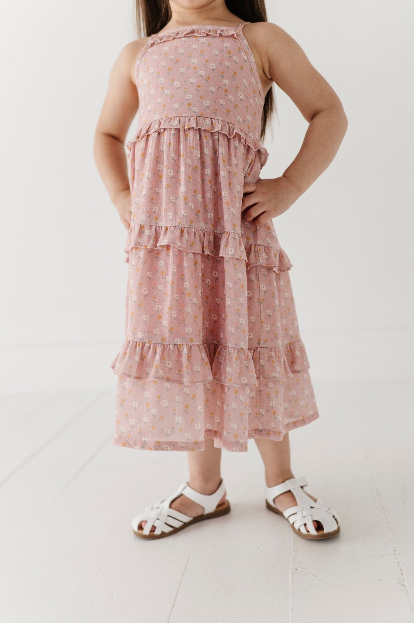 Girls Maxi Dress In Mini Daisy