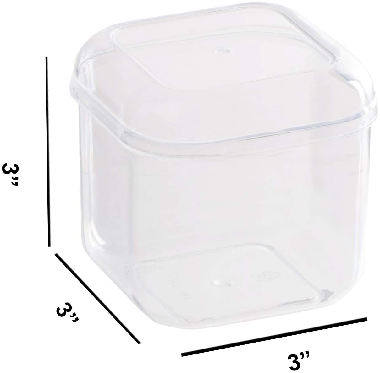 Clear Acrylic Boxes Rounded Edge 3"x3"x3" 24 Pack