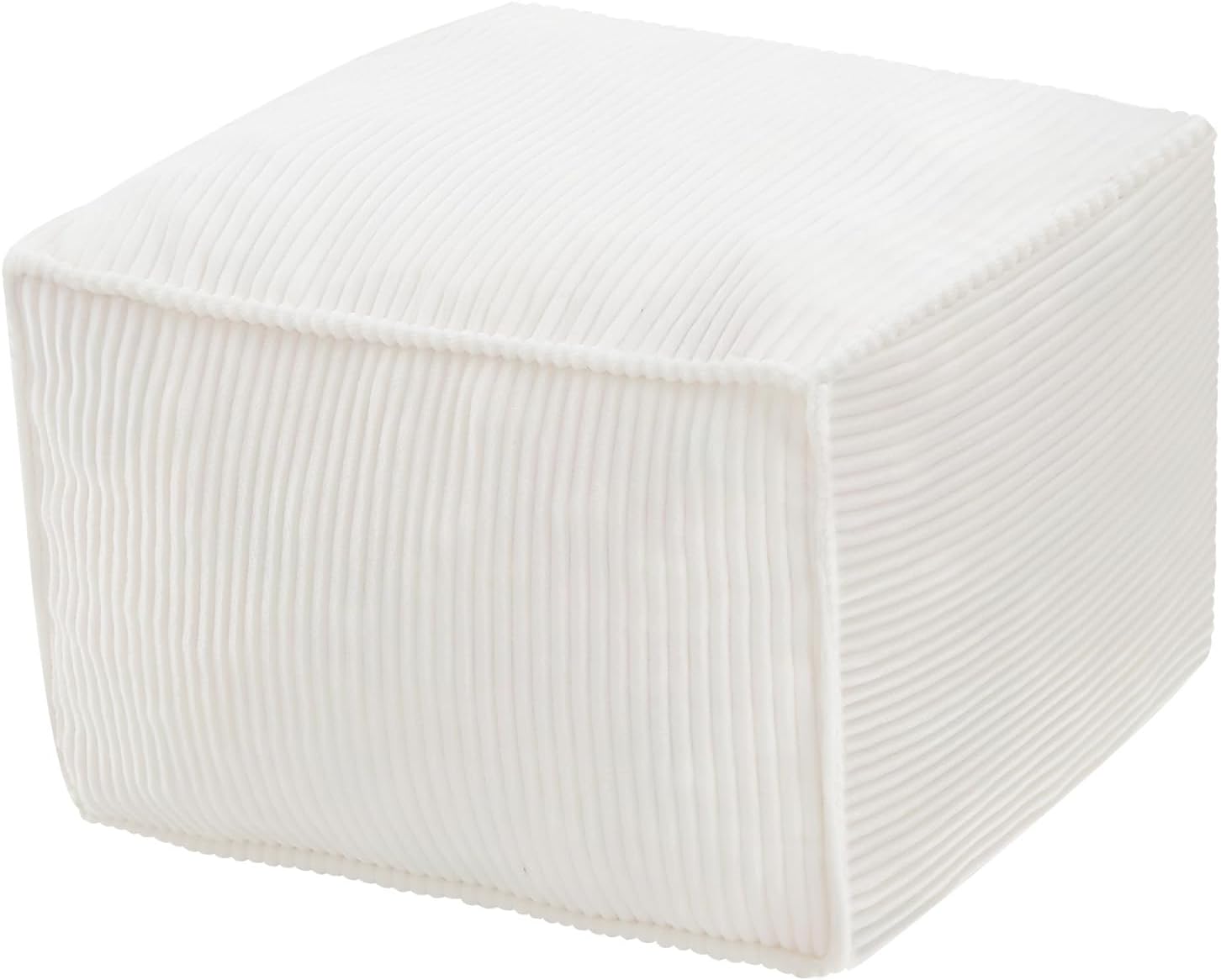 Round Plush Pouf Ottoman, 20"x15"
